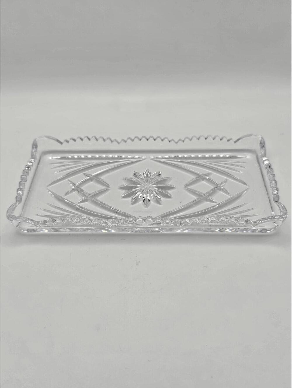Vintage Nachtmann Crystal Tray German Cut Crystal Vanity Serving Tray Rectangle